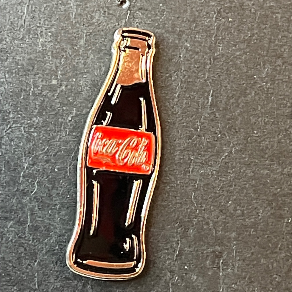 Coca-Cola Bottle Pin In Black And Red With Silver Trim